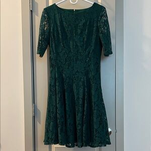 Danny & Nicole Teal Lace Long Sleeve Dress